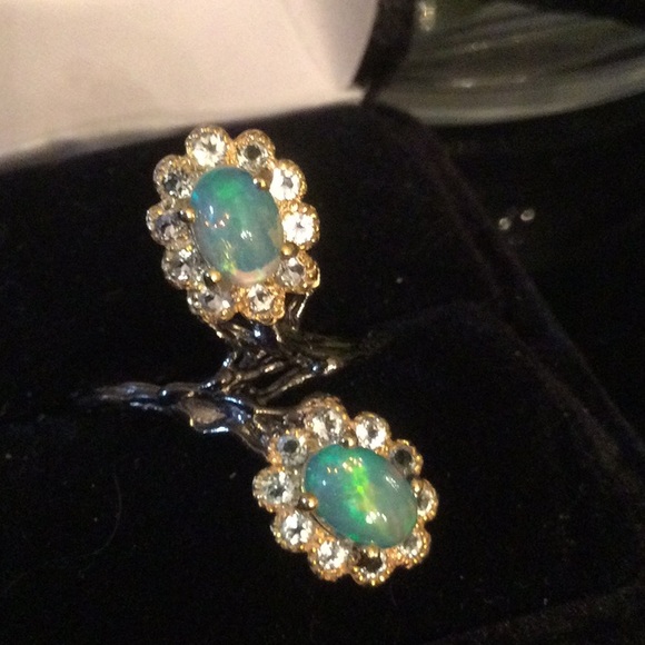 Exquisite Genuine Fiery Opal Ring - Picture 5 of 12